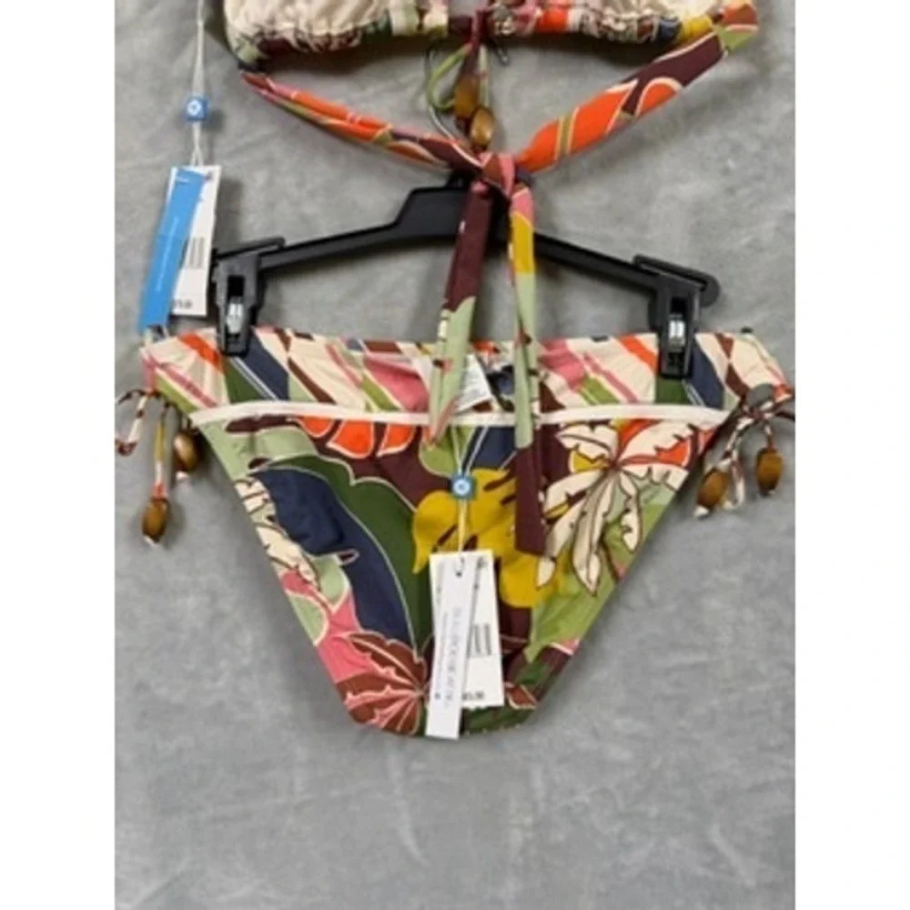 NWT Bleu Rod Beattie Bikini Set Womens Multicolor Tropical 2PC Swimsuit S $150